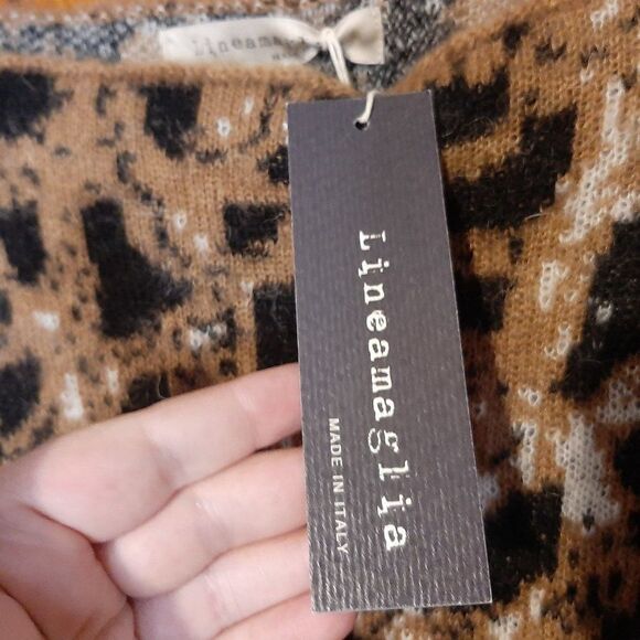 Lineamaglia Animal Print Mohair Blend Sweater sz S NWT - Picture 5 of 7